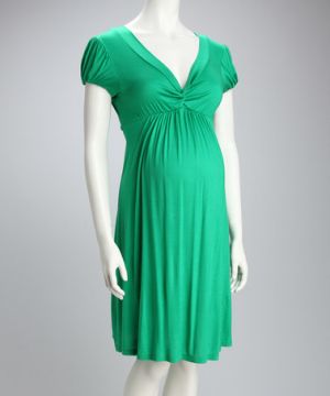 green maternity dress